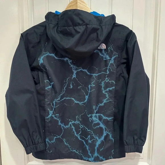The North Face Dry Vent Boys Windbreaker Blue Lightning Hooded Raincoat S 7/8 - Picture 2 of 16